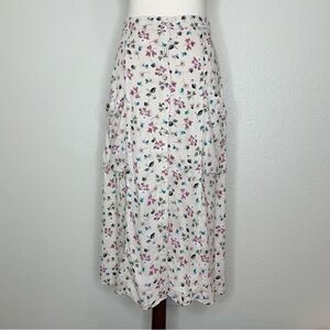 Final Touch Size Medium Button Down Floral Midi Skirt